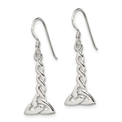 QE3360 Sterling Silver Twisted Knot Dangle Earrings