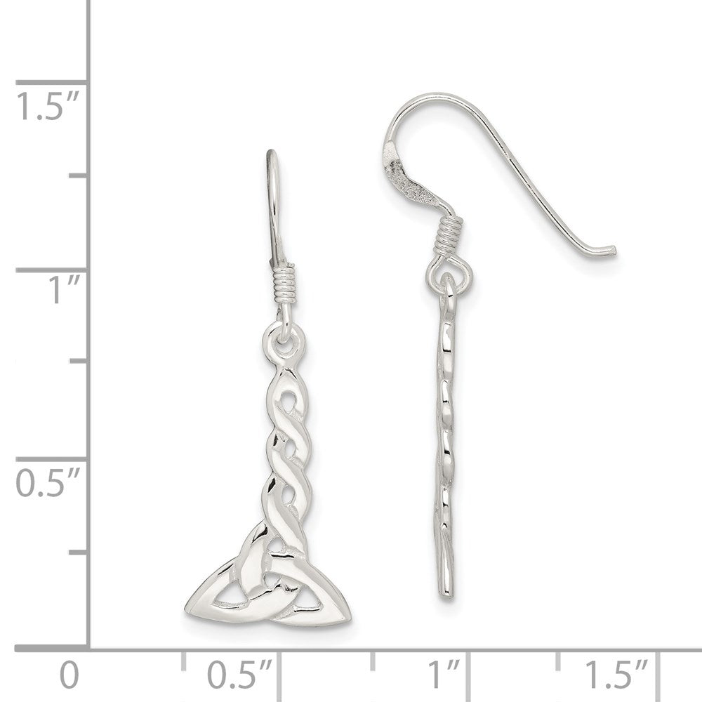 QE3360 Sterling Silver Twisted Knot Dangle Earrings