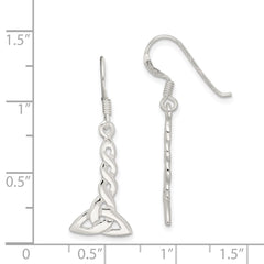 QE3360 Sterling Silver Twisted Knot Dangle Earrings