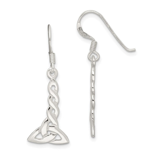 QE3360 Sterling Silver Twisted Knot Dangle Earrings