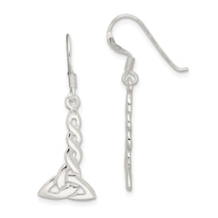 QE3360 Sterling Silver Twisted Knot Dangle Earrings