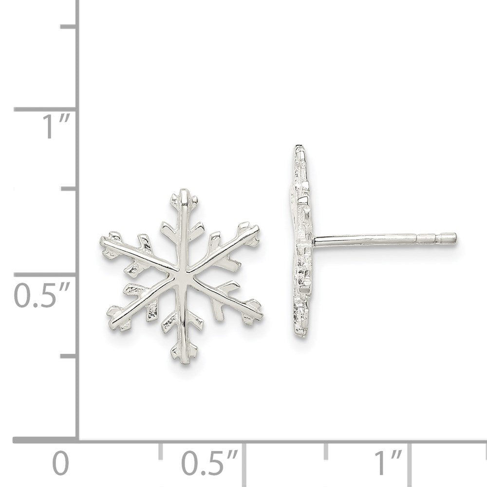 QE3367 Sterling Silver Snowflake Post Earrings