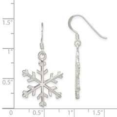 QE3368 Sterling Silver Snowflake Dangle Earrings