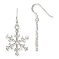 QE3368 Sterling Silver Snowflake Dangle Earrings