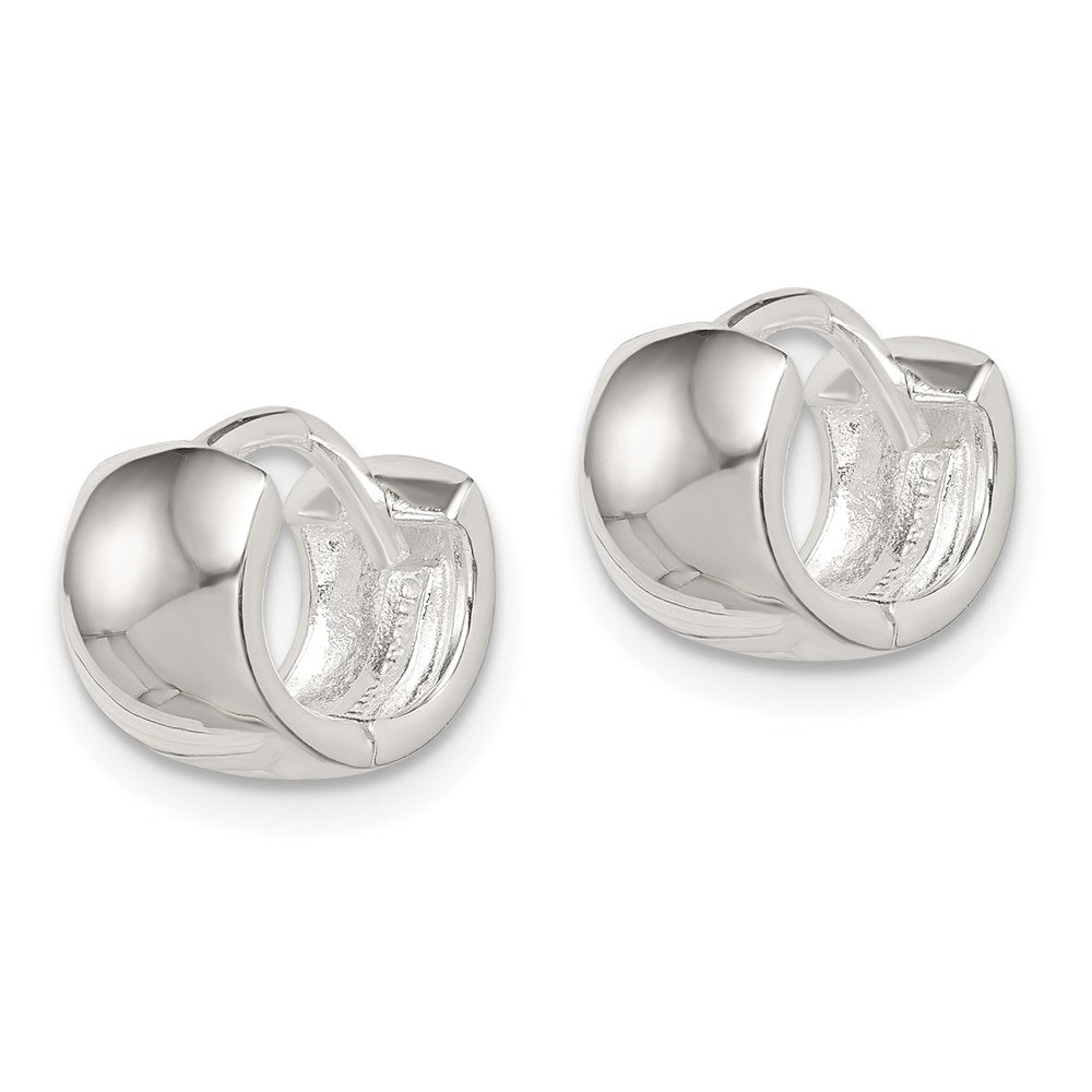 QE3435 Sterling Silver Hinged Hoop Earrings