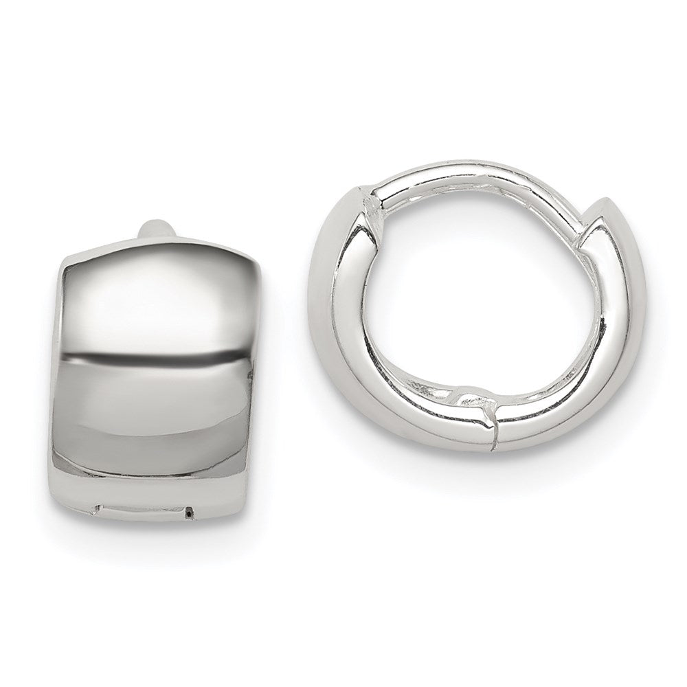 QE3435 Sterling Silver Hinged Hoop Earrings