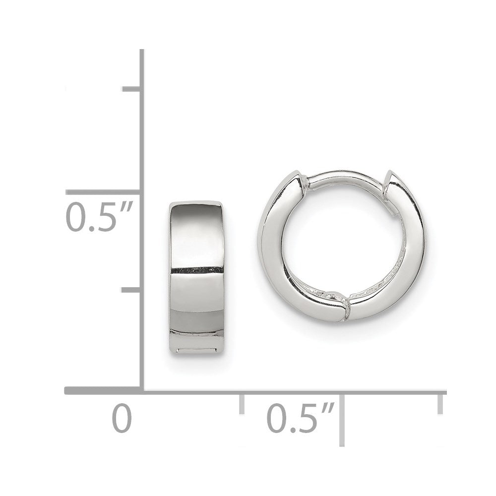 QE3437 Sterling Silver Hinged Hoop Earrings