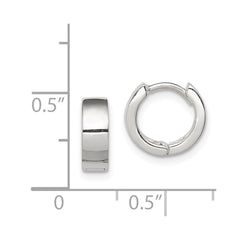 QE3437 Sterling Silver Hinged Hoop Earrings