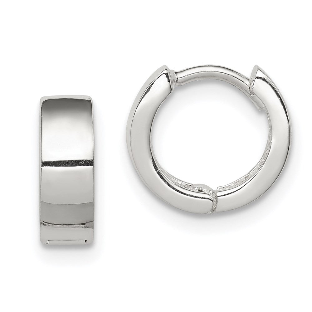 QE3437 Sterling Silver Hinged Hoop Earrings