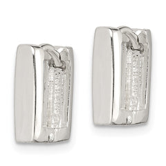 QE3445 Sterling Silver Square Hinged Hoop Earrings