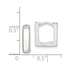 QE3445 Sterling Silver Square Hinged Hoop Earrings