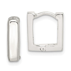 QE3445 Sterling Silver Square Hinged Hoop Earrings