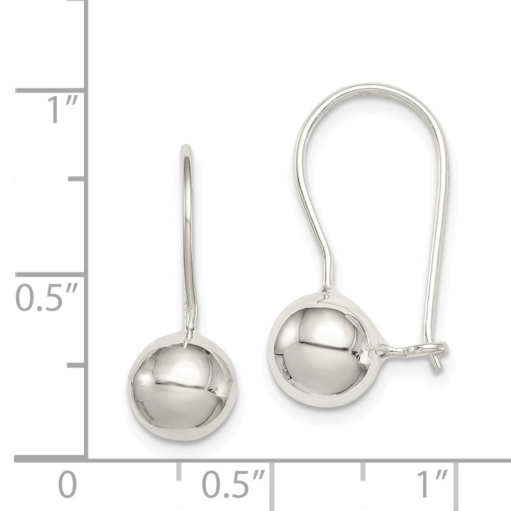 QE3479 Sterling Silver 8mm Ball Earrings