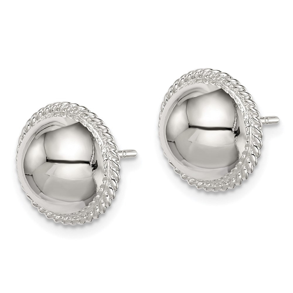 QE3493 Sterling Silver 12mm Button Earrings