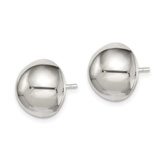 QE3496 Sterling Silver Polished 12mm Button Earrings