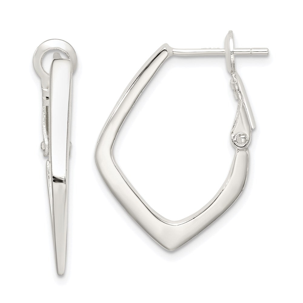 QE3740 Sterling Silver Rhodium-plated Omega Back Earrings