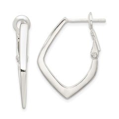 QE3740 Sterling Silver Rhodium-plated Omega Back Earrings