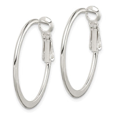 QE3741 Sterling Silver Flat Hoop Earrings