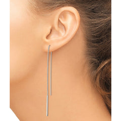 QE3894 Sterling Silver Polished Bar Threader Earrings