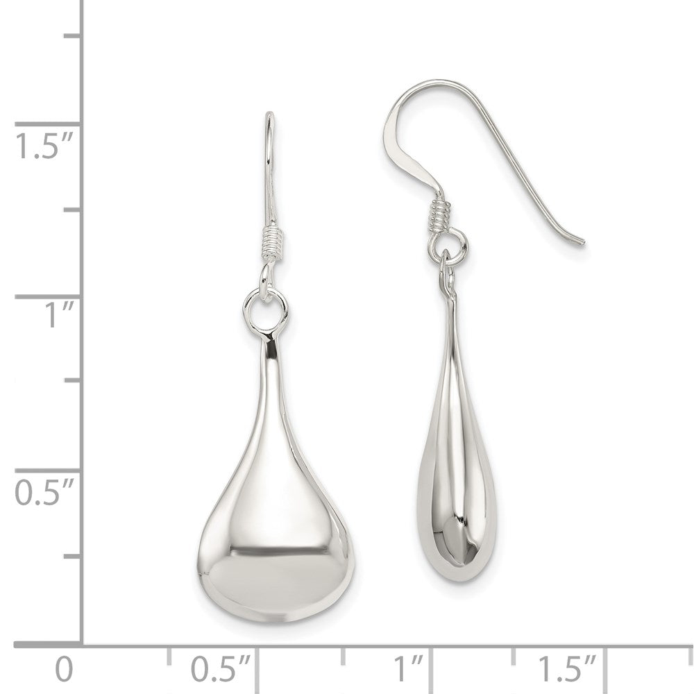 QE3936 Sterling Silver Rhodium-plated Teardrop Earrings
