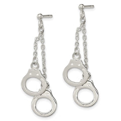 QE3955 Sterling Silver Hand Cuff Dangle Post Earrings