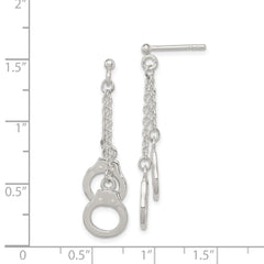 QE3955 Sterling Silver Hand Cuff Dangle Post Earrings
