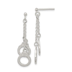 QE3955 Sterling Silver Hand Cuff Dangle Post Earrings