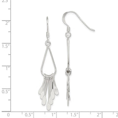 QE3982 Sterling Silver Polished Fancy Teardrop Dangle Earrings