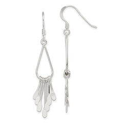 QE3982 Sterling Silver Polished Fancy Teardrop Dangle Earrings