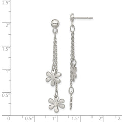 QE4097 Sterling Silver Flower Dangle Post Earring