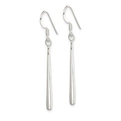 QE4135 Sterling Silver Polished Teardrop Bar Dangle Earrings
