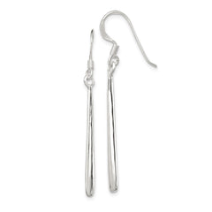 QE4135 Sterling Silver Polished Teardrop Bar Dangle Earrings