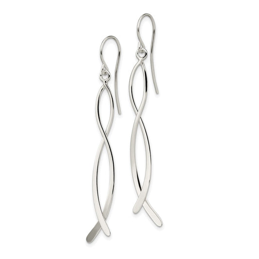QE4137 Sterling Silver Polished Fancy Dangle Earrings