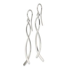 QE4137 Sterling Silver Polished Fancy Dangle Earrings
