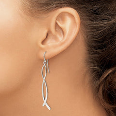 QE4137 Sterling Silver Polished Fancy Dangle Earrings