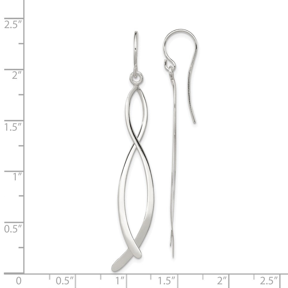 QE4137 Sterling Silver Polished Fancy Dangle Earrings
