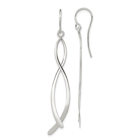 QE4137 Sterling Silver Polished Fancy Dangle Earrings