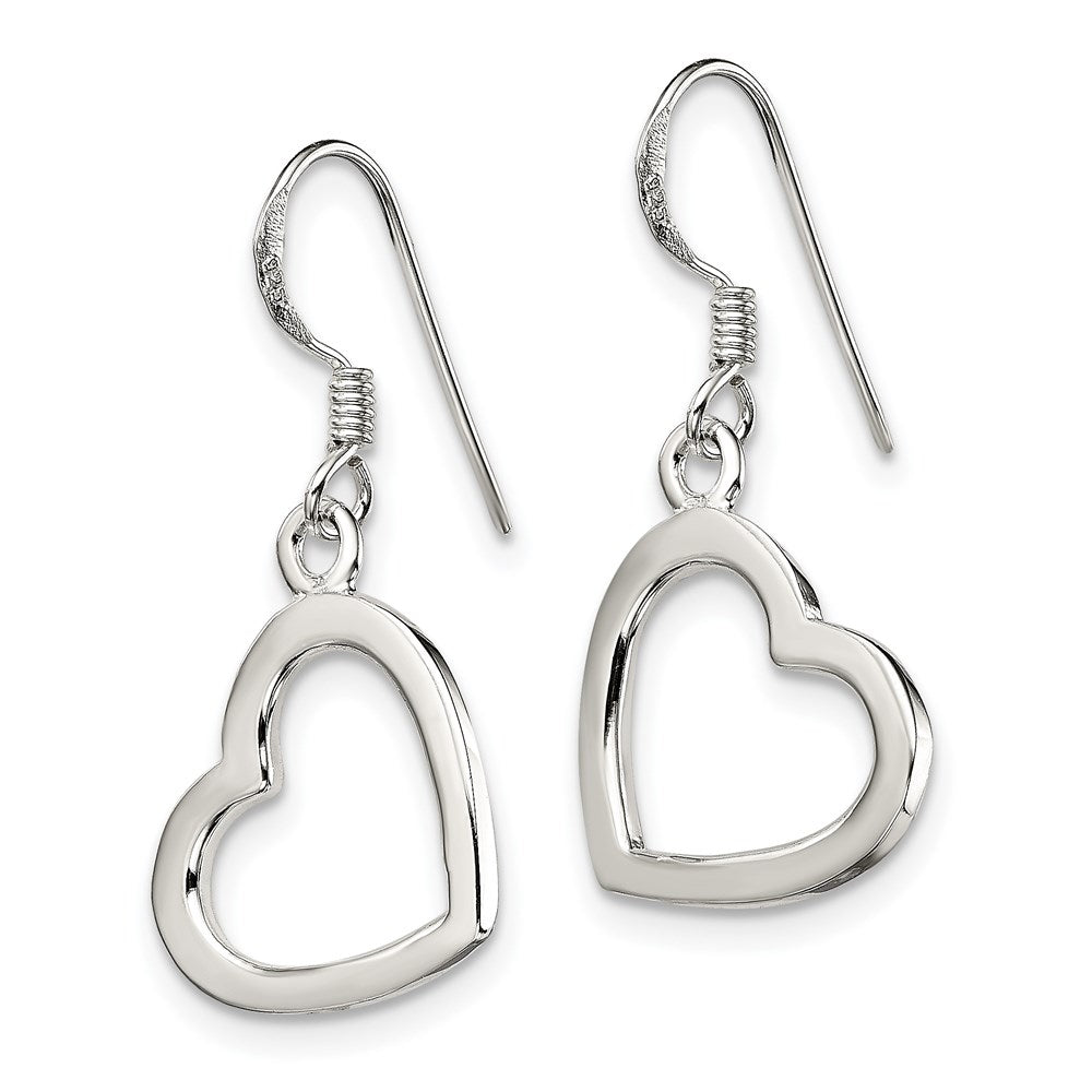 QE4213 Sterling Silver Heart Dangle Earrings