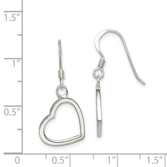QE4213 Sterling Silver Heart Dangle Earrings