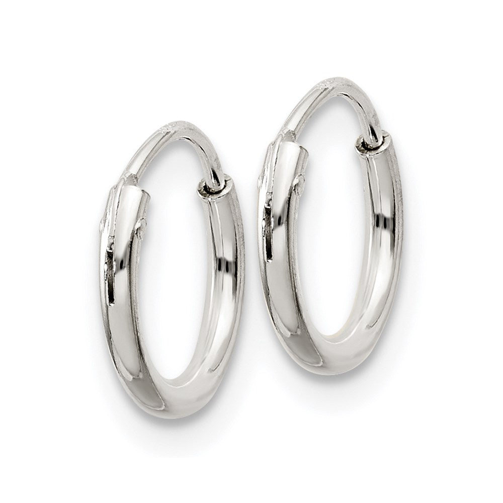 QE4345 Sterling Silver 1.3mm Hoop Earrings