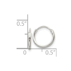QE4345 Sterling Silver 1.3mm Hoop Earrings