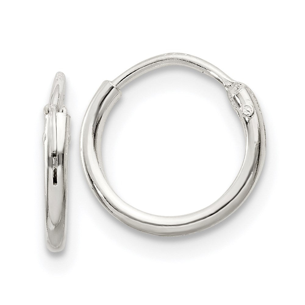 QE4345 Sterling Silver 1.3mm Hoop Earrings