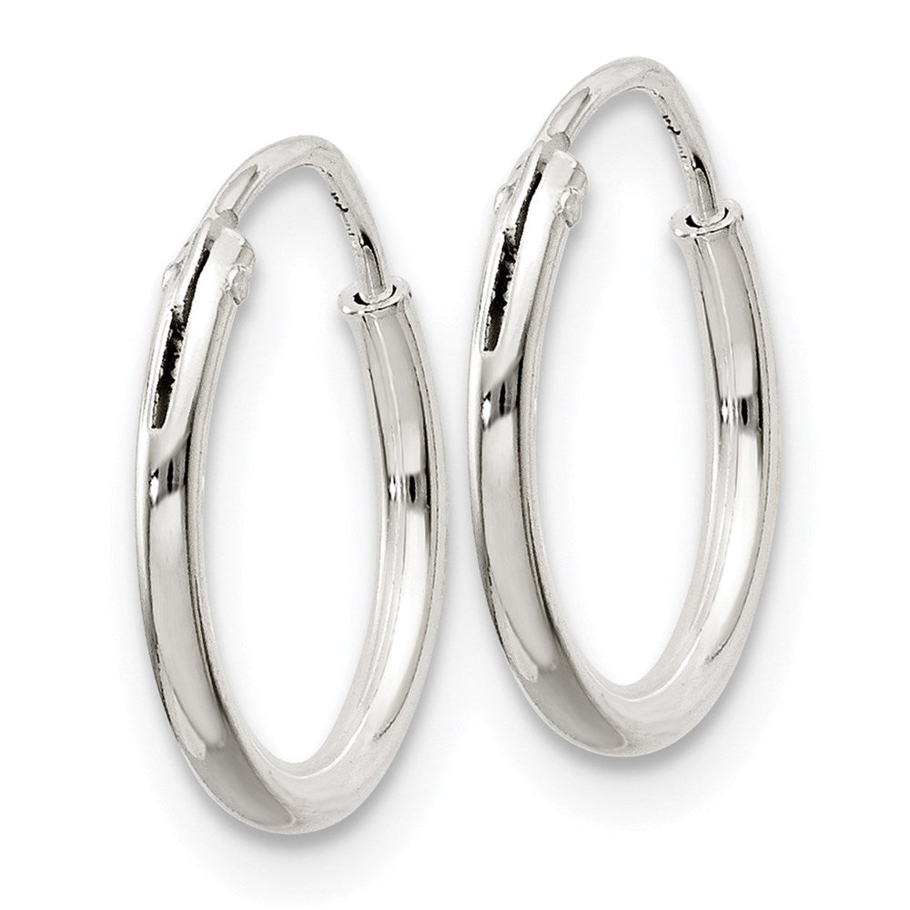 QE4346 Sterling Silver 1.3mm Hoop Earrings
