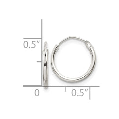 QE4346 Sterling Silver 1.3mm Hoop Earrings