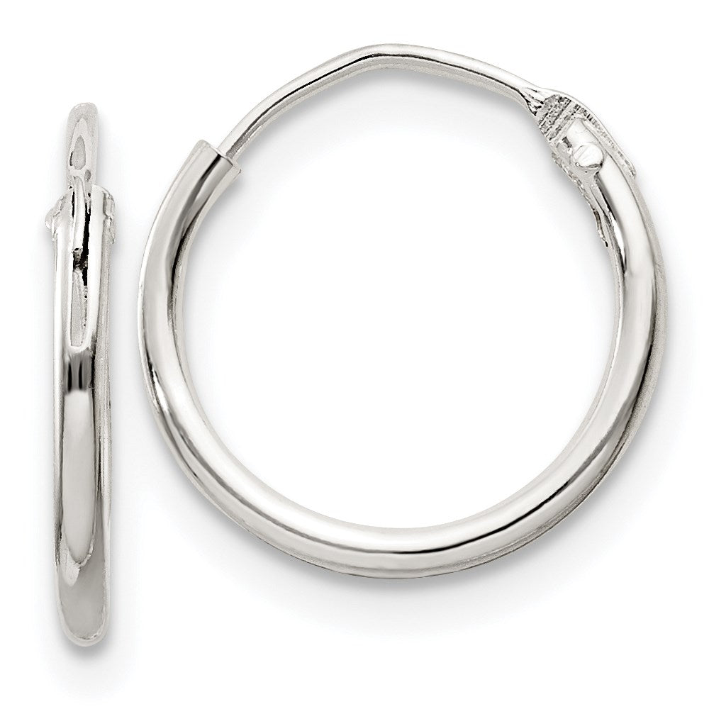 QE4346 Sterling Silver 1.3mm Hoop Earrings