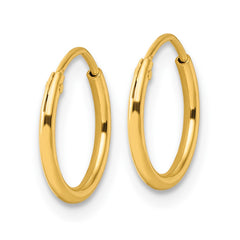 QE4346GP Sterling Silver Gold-tone 1.3mm Polished Endless Hoop Earrings