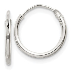 QE4346 Sterling Silver 1.3mm Hoop Earrings