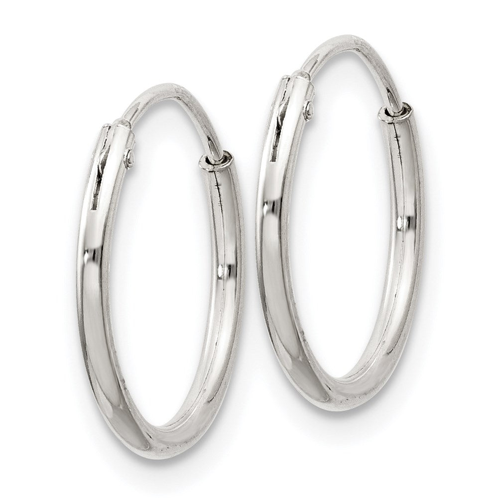 QE4347 Sterling Silver 1.3mm Hoop Earrings