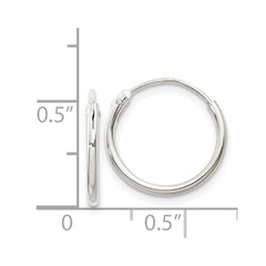 QE4347 Sterling Silver 1.3mm Hoop Earrings