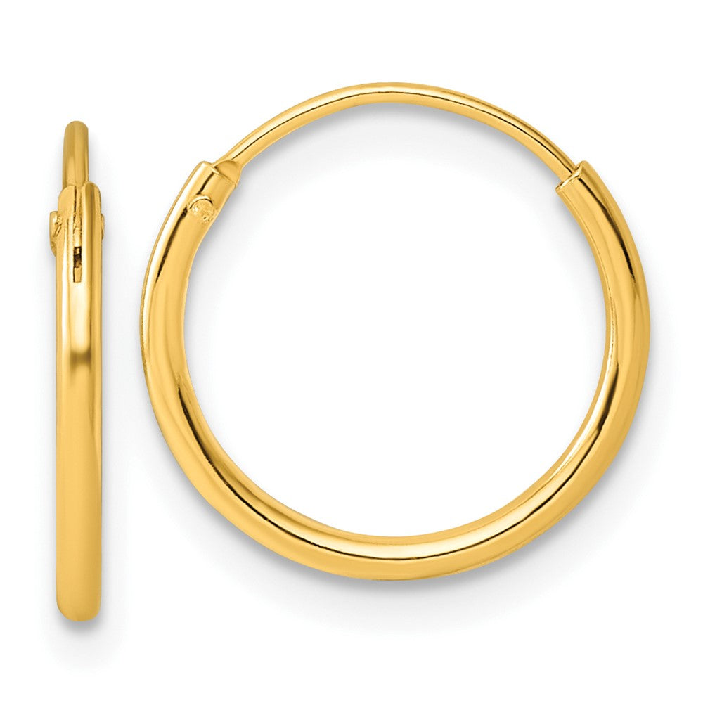 QE4347GP Sterling Silver Gold-tone 1.3mm Polished Endless Hoop Earrings